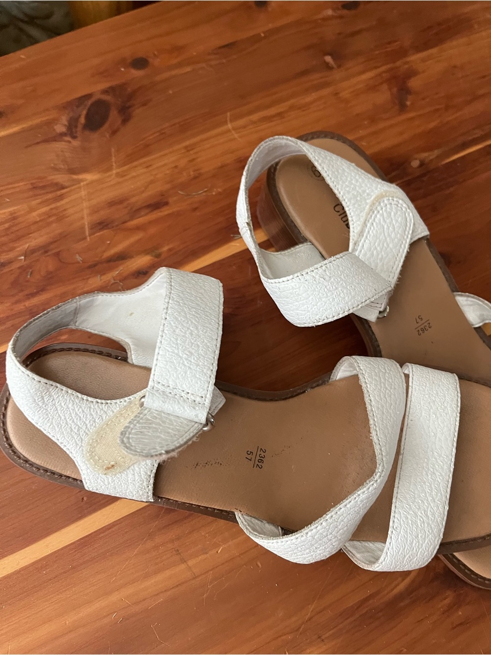 Montego Bay Club White Textured Strap Sandals